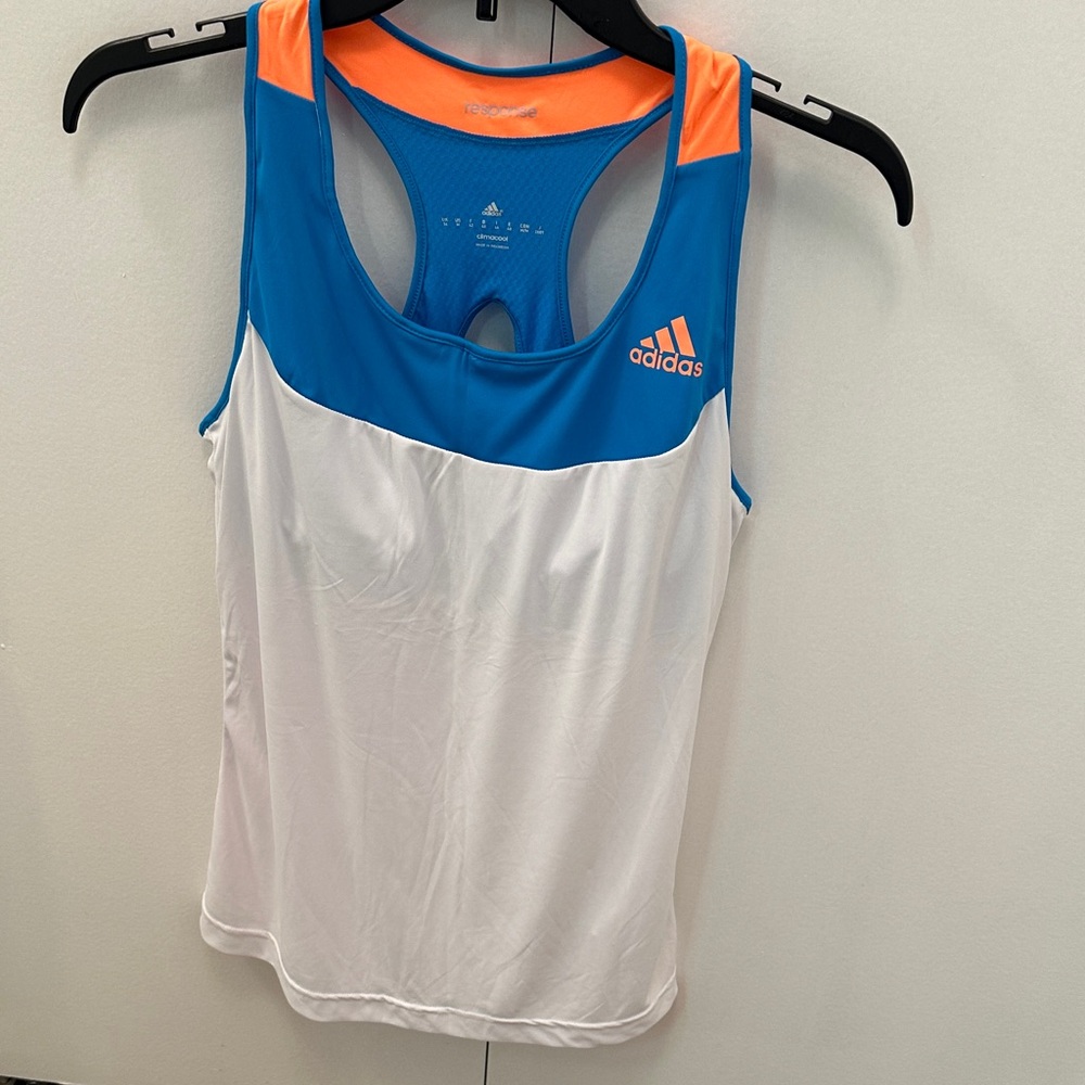 Adidas Tennis response Tank in Blue, White, and Orange Size medium